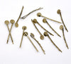 H063 - 100 pcs. Antique Bronze Bobby Pins - 8mm Glue Pad