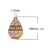 P964 - 6 pcs Gold Plated Multicolor Teardrop Metal Enamel Dangle Charms Pendants - 28mm x 18mm - 1.1" - Rhombus - Sparkledust - For Earrings