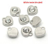 P188 - 30pcs Silver Tone Heart Charm Pendant with Rhinestone- 11mm X 10mm