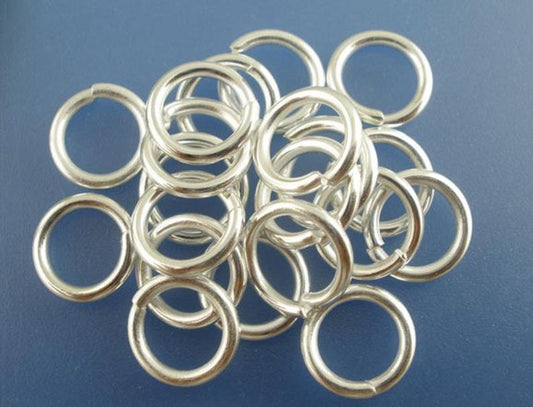 J175 - 200 pcs Silver Plated Open Jump Rings - 10mm - 15 Gauge