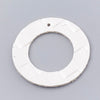 P836 - 10 pcs. White Faux Leather Dangle Charms Pendants - Circle Hoop LARGE Weave - 44mm (1.73") - Great for Earrings or Dangles! Double-Sided