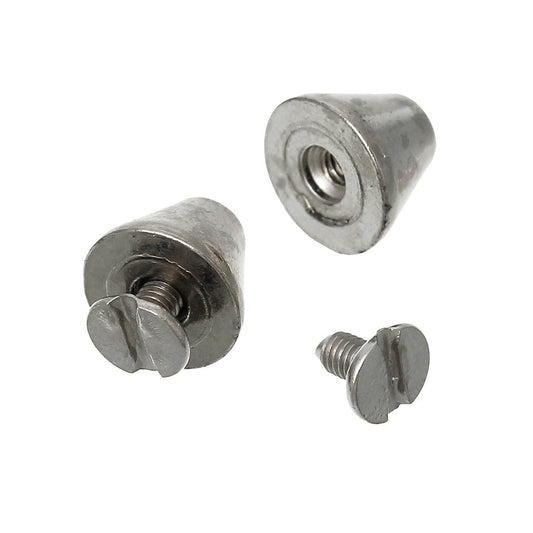 U011 - 10 Sets - Silver Tone Spike Rivet Studs - Screw - 11mm x 8mm - 7mm x 6mm - Strong!