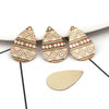 P964 - 6 pcs Gold Plated Multicolor Teardrop Metal Enamel Dangle Charms Pendants - 28mm x 18mm - 1.1" - Rhombus - Sparkledust - For Earrings