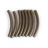 BD560 - 100 pcs. Antique Bronze Noodle Tube Long Thin Smooth Curved Beads - 50mm x 5mm (2" x 0.2") - Hole Size: 4.2mm -Made of Copper! High Quality!