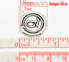 P629 - 35 pcs. Antique Silver LARGE Letter "Q" Alphabet Letter - 18mm x18mm - Wax Design