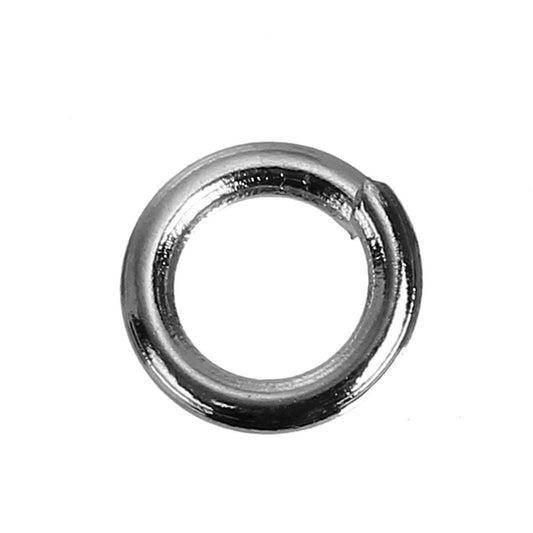 J102 - THICK 100 pcs Silver Tone Open Jump Rings - 8mm x 1.5mm - 15 Gauge