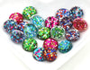 CA228 - 10 pcs Druzy Resin Embellishment Cabochons - 12mm - Glitter Style - Assortment - Multicolor