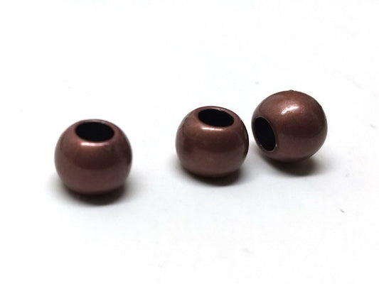BD641 - 100pcs Antique Copper Smooth Ball Spacer Beads - 12mm - Large Hole: 5.7mm