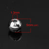 BD421 - 200 pcs. Silver Plated Smooth Ball Spacer Beads - 5mm - Hole Size: 1.3mm - Seamless - High Quality!