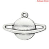 P189 - 10 pcs. Antique Silver Planet Saturn Charms Pendants - 20mm x 13mm (3/4" x 1/2")