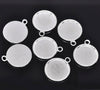 P595 - 10 pcs. Silver Plated Pendant Circle Posts Settings Bezels Trays Cabochons - 20mm Glue Pad Setting (Cameo Setting Diameter)