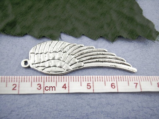 P510 - 10 pcs. LARGE Tibetan Antique Silver Wings Charms - 16mm x 50mm - 2 inches long
