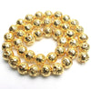 BD473 - 4mm Electroplated Natural Stone Lava Round Beads - Gold Plated - 15.35" strand - Hole Size: 1mm - Approx. 92 pieces per strand