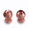 BD370 - 50 pcs Rose Gold Plated Round Faceted Metal Spacer Beads - 4mm - Hole Size: 1.5mm