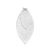 P161 - 10 pcs. Silver Faux Leather Dangle Charms Pendants - Leaf - Triple Layer - 71mm (2.8") - Great for Light Earrings or Dangles!
