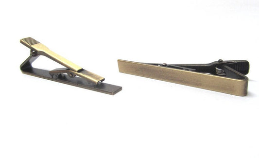 TC029 - TC009A - 5 pcs Antique Bronze Plated Tie Bars/Clips - 55x5mm Glue Pad - Over 2 inches long!