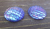 CA480 - 5 pcs Mermaid Fish Scales Resin Carved Embellishment Cabochons Purple Multicolor - 25mm (1 in)