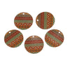 P696 - 10 pcs. Gold Plated Multicolor Enamel Circle Metal Dangle Charms Pendants - Aztec - 20mm - 0.8" - Great for Earrings, Necklaces or Dangles