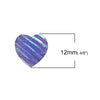 CA171 - 10 pcs Resin Embellishment Druzy Cabochons Purple Multicolor - Stripes - 12mm - Heart