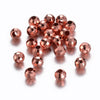 BD370 - 50 pcs Rose Gold Plated Round Faceted Metal Spacer Beads - 4mm - Hole Size: 1.5mm