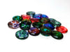 CA412 - 10 pcs Circle Paint Splatter Glass Round Dome Seals Tiles Cabochons - 16mm