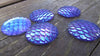 CA480 - 5 pcs Mermaid Fish Scales Resin Carved Embellishment Cabochons Purple Multicolor - 25mm (1 in)