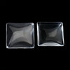 CA033 - 10 pcs. Square Clear Glass Dome Seals Tiles - 15mm - 5.3mm Thick