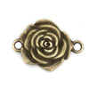 P145 - 10 pcs. Antique Bronze Rose Flower 3D Connectors - 27mm x 20mm