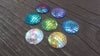 CA567 - 40 pcs Assortment of Iridescent Mermaid Fish Scales Resin Carved Embellishment Cabochons - 25mm (1")
