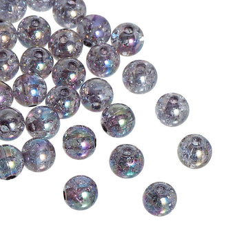 BD371 - 200 pcs Multicolor Crackle Bubble Gum Ball Beads, Acrylic, 8mm - Hole Size: 1.8mm