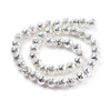 BD527 - 12mm Electroplated Natural Stone Lava Round Beads - Silver Plated - 15.35" strand - Hole Size: 1.5mm - Approx. 29-30 pieces per strand