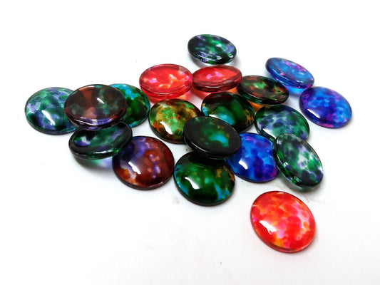 CA412 - 10 pcs Circle Paint Splatter Glass Round Dome Seals Tiles Cabochons - 16mm