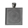 P511 - 10 pcs. Gunmetal Pendant Square Posts Frame Settings Bezels Cabochons Tags Trays - 25mm Glue Pad Setting (1 inch) - 36x28mm