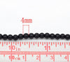 BD125 - 4mm Black Glass Pearl Imitation Round Beads - 32 inch strand