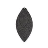 P162 - 10 pcs. Black Faux Leather Dangle Charms Pendants - Leaf - Triple Layer - 71mm (2.8") - Great for Light Earrings or Dangles!