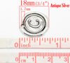 P190 - 5pcs. Antique Silver LARGE Letter "C" Alphabet Letter - 18mm x18mm - Wax Design
