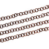 N125 - 2M (6.56 Ft) - Antique Copper Rolo Chain - 10mm (3/8") Links - Open Link Chain