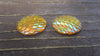 CA481 - 5 pcs Mermaid Fish Scales Resin Carved Embellishment Cabochons Orange - 25mm (1 in)