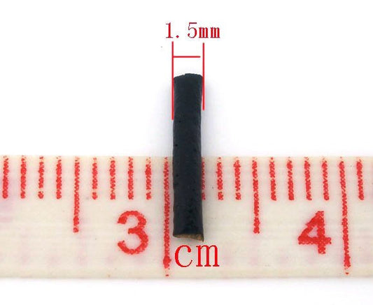 N186 - 10M (32.8 FT) - Black Round REAL Leather Jewelry Cord - 1.5mm