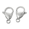 CL044 - 10 pcs. 304 Stainless Steel Lobster Clasps - Silver Tone - 15mm X 9mm - Claw Clasps - Hypoallergenic! Tarnish Resistant!