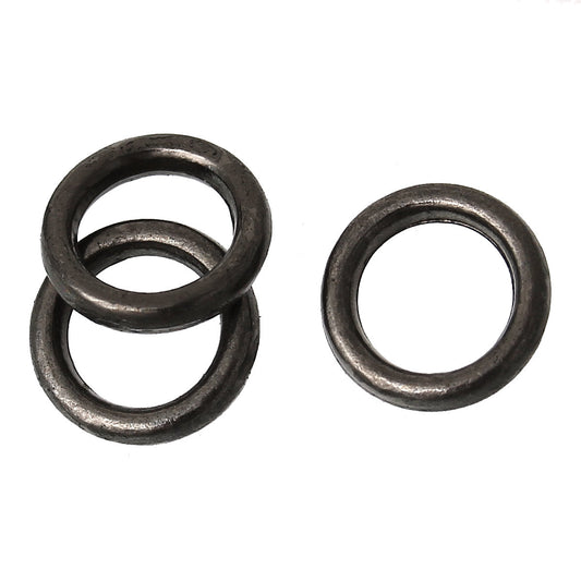 J104 - 100 pcs Gunmetal Soldered Closed Jump Rings - 6mm - 18 Gauge (1.2mm Thick)
