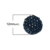 CA034A - 10 pcs Resin Embellishment Cabochons Druzy Dark Navy Blue Black Pave Round - 12mm (1/2 in)