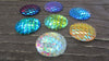 CA567 - 40 pcs Assortment of Iridescent Mermaid Fish Scales Resin Carved Embellishment Cabochons - 25mm (1")