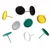 E531 - 50 pcs. Assortment Black White Yellow Earring Posts Settings Bezels Cabochons Tacks- 12mm Glue Pad Setting