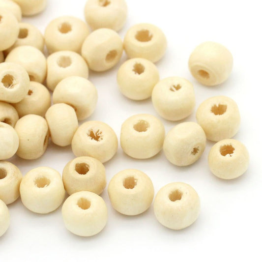 BD423 - 1000 pcs Natural Wooden Round Spacer Beads - 7x6mm