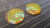 CA481 - 5 pcs Mermaid Fish Scales Resin Carved Embellishment Cabochons Orange - 25mm (1 in)