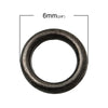 J104 - 100 pcs Gunmetal Soldered Closed Jump Rings - 6mm - 18 Gauge (1.2mm Thick)