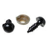 DO010 - 6 sets (12 pieces) Black Safety Eyes and Backs for Doll and Toy Making - 8mm - 14x8mm - 14mm