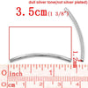 BD475 - 100 pcs. Silver Tone Noodle Twisted Textured Pattern Tube Long Thin Curved Beads - 35mm x 2mm (1.38" x 0.08")