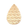 10 pcs. Gold Faux Leather Dangle Charms Pendants - Teardrop Weave - 56mm (2.2") - Great for Light Earrings or Dangles! Double-Sided